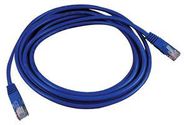 N/W CABLE, RJ45 PLUG-PLUG, 10FT, BLUE