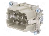 Connector: HDC; male; PIN: 6; size 6; for panel mounting; 500V; 16A WIELAND