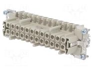 Connector: HDC; female; PIN: 24; size 24; contact insert; 500V; 16A WIELAND