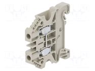 Splice terminal: rail; 32A; 1kV; screw terminal; grey; 4mm2; ways: 1 WIELAND