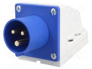 Connector: AC supply; socket; male; 16A; 230VAC; IEC 60309; IP44 PCE