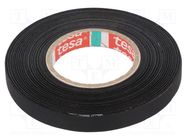 Tape: textile; W: 9mm; L: 25m; Thk: 0.16mm; Automotive; rubber; black TESA