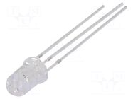 LED; red/blue; 5mm; 30°; Front: convex; 1.8÷2.6/2.9÷3.6VDC; round OPTOSUPPLY