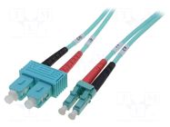 Fiber patch cord; OM3; LC/UPC,SC/UPC; 5m; Optical fiber: 50/125um DIGITUS