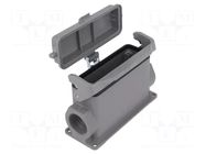 Enclosure for connectors: HDC; size 24B; Han® B; IP65; with latch HARTING