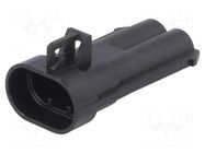 Connector: automotive; plug; male; Ducon 6.3; PIN: 2; for cable APTIV