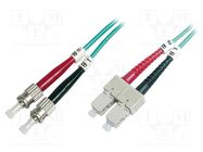 Fiber patch cord; OM3; SC/UPC,ST/UPC; 1m; Optical fiber: 50/125um DIGITUS