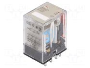 Relay: electromagnetic; 4PDT; Ucoil: 24VDC; Icontacts max: 5A; MY4 OMRON