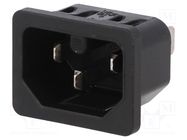 Connector: AC supply; socket; male; 10A; 250VAC; IEC 60320; C16 SCHURTER
