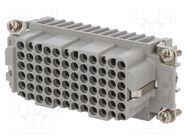 Connector: HDC; female; PIN: 72; 72+PE; size 6; w/o contacts; 250V TE Connectivity