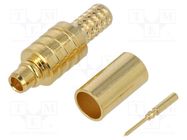 Connector: MMCX; plug; male; straight; 50Ω; RG174,RG188,RG316; PTFE ADAM TECH