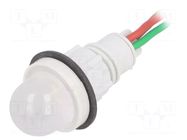 Indicator: LED; prominent; red/green; 24VDC; 24VAC; Ø13mm; cables POLAM-ELTA