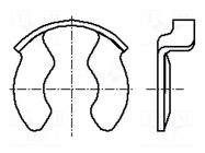 Circlip; spring steel; Shaft dia: 10mm; BN 13194; Ring: external BOSSARD