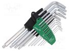 Wrenches set; Torx®; Chrom-vanadium steel; blister; 13pcs. WIHA