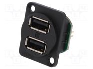 Connector: USB A; socket; pin header; double; USB 2.0 