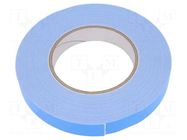 Tape: fixing; W: 19mm; L: 10m; Thk: 1.1mm; double-sided; white ANTICOR