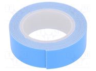 Tape: fixing; W: 19mm; L: 1.5m; Thk: 1.1mm; double-sided; white ANTICOR