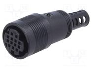 Connector: circular; plug; RP13; female; PIN: 13; w/o contacts; 100V HIROSE