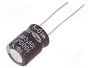 Capacitor: electrolytic; THT; 1000uF; 10VDC; Ø10x12.5mm; Pitch: 5mm SAMWHA