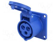 Connector: AC supply; socket; female; 16A; 230VAC; IEC 60309; IP54 PCE