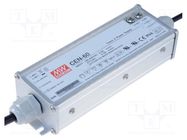 Power supply: switched-mode; LED; 62.4W; 48VDC; 1.3A; 90÷295VAC MEAN WELL