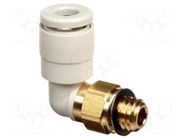 Push-in fitting; threaded,angled 90°; -1÷10bar; Thread: R 1/4" SMC