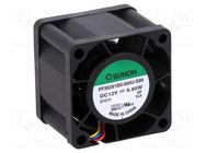 Fan: DC; axial; 12VDC; 36x36x28mm; 38.74m3/h; 61.9dBA; ball; 28AWG SUNON