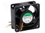 Fan: DC; axial; 24VDC; 60x60x25mm; 61.16m3/h; 44dBA; ball bearing SUNON