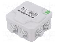 Enclosure: junction box; X: 102mm; Y: 102mm; Z: 47mm; IP55; grey ELEKTRO-PLAST NASIELSK