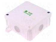 Enclosure: junction box; X: 98mm; Y: 98mm; Z: 46mm; wall mount; IP55 ELEKTRO-PLAST NASIELSK