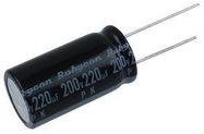 ALUMINUM ELECTROLYTIC CAPACITOR, 220UF, 200V, 20%, RADIAL