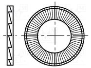 Washer; internally serrated,externally serrated; M3,5; D=9mm BOSSARD