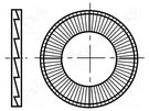 Washer; internally serrated,externally serrated; M6; D=13.5mm BOSSARD