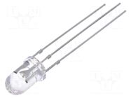 LED; red/yellow; 5mm; 30°; Front: convex; 12÷15VDC; No.of term: 3 OPTOSUPPLY