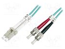 Fiber patch cord; OM3; LC/UPC,ST/UPC; 1m; Optical fiber: 50/125um DIGITUS