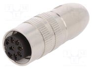 Connector: M16; plug; female; soldering; for cable; PIN: 8; 5A; 60V LUMBERG