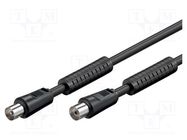 Cable; 75Ω; 3.5m; coaxial 9.5mm socket,coaxial 9.5mm plug; black Goobay