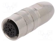 Connector: M16; plug; female; soldering; for cable; PIN: 14; 3A; 60V LUMBERG