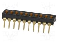 Switch: DIP-SWITCH; Poles number: 10; ON-OFF; 0.025A/24VDC; Pos: 2 OMRON Electronic Components