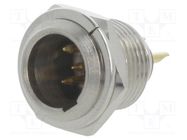 Connector: XLR mini; socket; male; PIN: 4; soldering; Ø11mm 