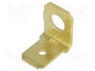 Terminal: flat; 6.3mm; 0.8mm; male; M4; screw; brass; angled 90° TE Connectivity