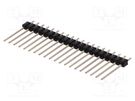 Pin header; pin strips; male; PIN: 20; straight; 2.54mm; THT; 1x20 CONNFLY