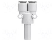 Tee fitting; reductive,plug-in; -1÷10bar; polypropylene; Øin: 4mm SMC