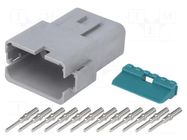 Connector: wire-wire; plug; male; AT; PIN: 12; IP67,IP69K; for cable AMPHENOL