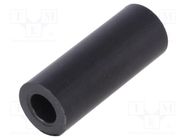 Spacer sleeve; cylindrical; polystyrene; L: 18mm; Øout: 7mm; black FIX&FASTEN