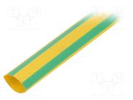 Heat shrink sleeve; 3: 1; 12mm; L: 1m; yellow-green 