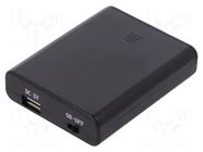 Holder; AA,R6; Batt.no: 4; Socket USB; black; with holder COMF