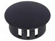 Stopper; H: 10.3mm; Flange dia: 23.2mm; Wall thick: 3.3mm; black FIX&FASTEN