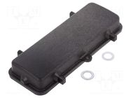 Protection cover; size 24B; Han® B; for double latch; black HARTING