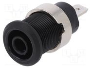 Connector: 4mm banana; socket; 24A; 1kV; Cutout: Ø12.2mm; black STÄUBLI